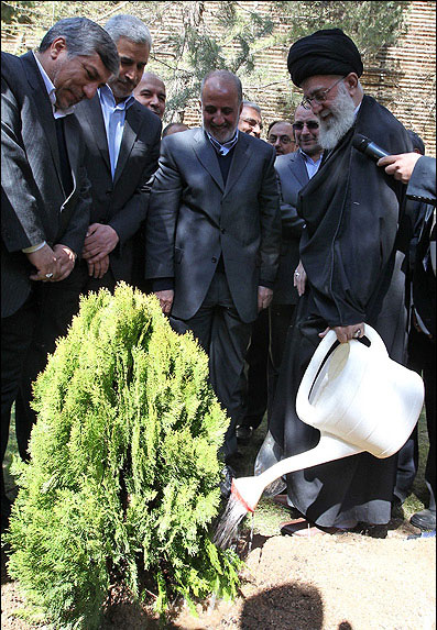 Supreme Leader Plants Two Trees in “Natural Resources and Tree-Planting” Week