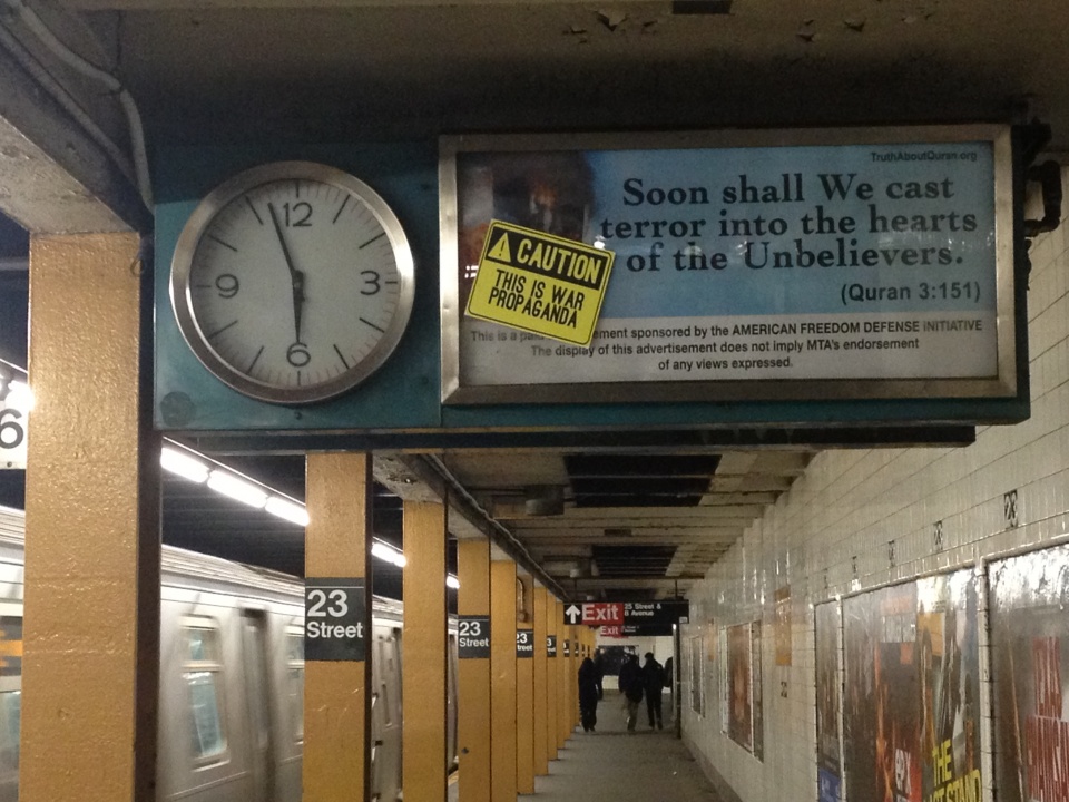 More anti-Muslim Ads in NYC Subways