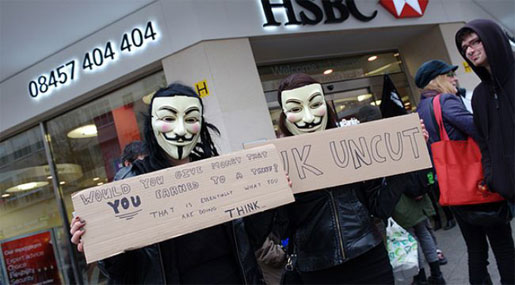 UK Uncut to Establish Food Banks in HSBC Branches