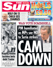 Cameron Loses Parliamentary Vote on Syrian Strike, Swift Newspapers Reactions