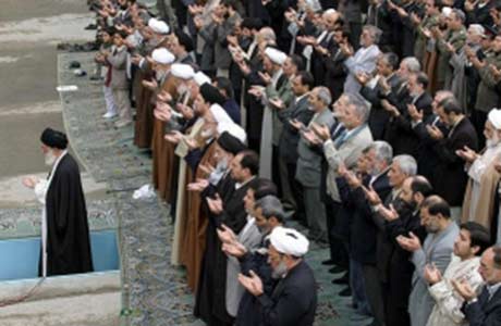 Leader of the Islamic Revolution Sayyed Ali Khamenei during al-Fitr prayers
