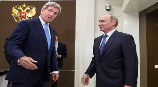 John Kerry and Vladimir Putin