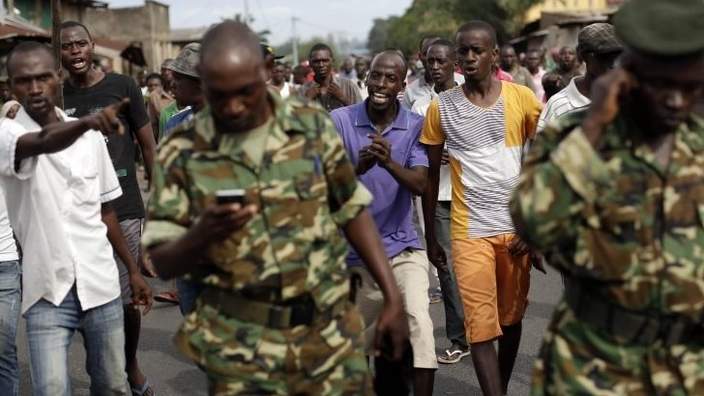 Protesters in Burundi