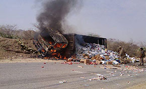 KSA Bombs Aid Truck in Yemen’s Saada