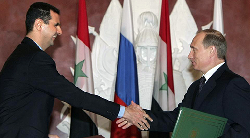 Syrian President Bashar al-Assad and his Russian counterpart President Vladimir Putin 