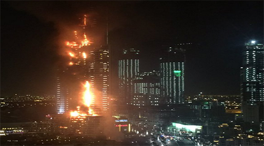 Inferno At 63-Story Hotel in Dubai near New Year's Eve Fireworks Display