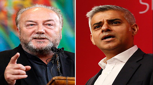George Galloway and British Labor MP and London mayoral candidate Sadiq Khan