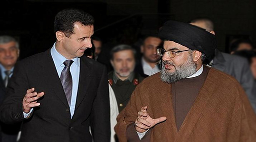 Hizbullah Secretary General His Eminence Sayyed Hassan Nasrallah and Syrian President Bashar al-Assad