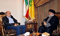 Sayyed Nasrallah Receives Call from Zarif, Meets Abdollahian, Jumblatt