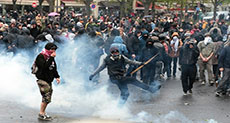 Protesters Tear-Gassed at Paris Labor Reform Demonstration
