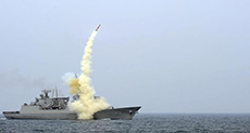 Russian Warships in Mediterranean Fire Cruise Missiles against Terrorists in Syria 