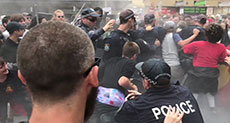 Violence, Clashes between Police, Protesters during Australia Day