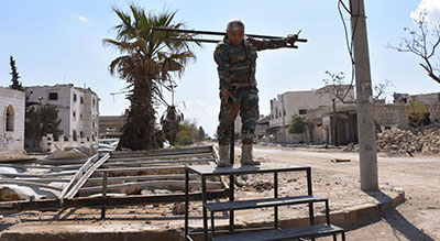 Defeated Daesh Leave behind Only Scorched Earth, Crucifixion Stands