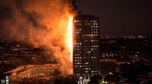 Massive Blaze Engulfs 27-Story Block in W London