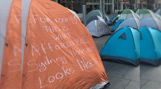 Homeless Tent City Springs Up in Central Sydney