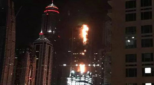 Dubai Marina Torch Tower Engulfed By Flames for Second Time