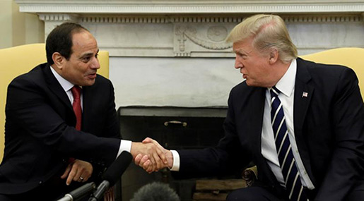 Trump Calls Egypt’s Sisi to Affirm Support