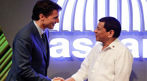 Canada PM Brings Up Human Rights With Philippine President