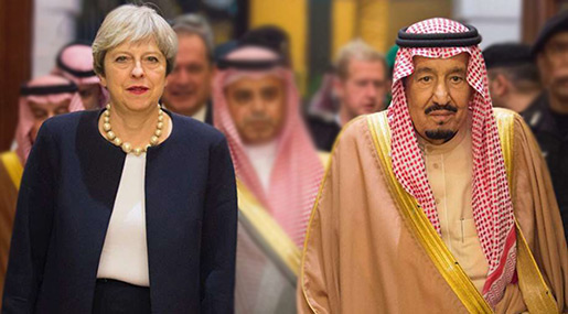 UK’s May in Saudi Arabia after Iraq Stop