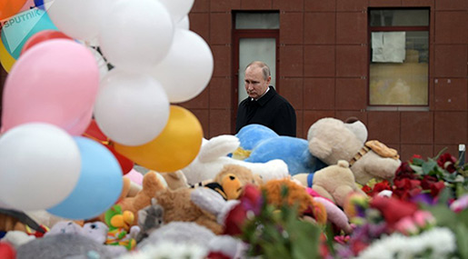 Siberia Mall Blaze: Putin Lays Flowers, Blames Criminal Negligence for Fire