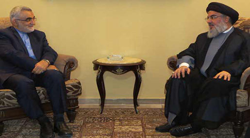 Hizbullah Secretary General His Eminence Sayyed Hassan Nasrallah receives Alaeddin Boroujerdi
