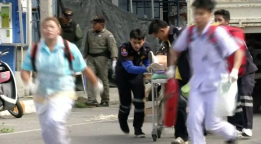 Medics caring for victims after Thailand Blasts