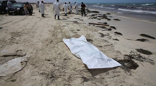 Migrant Bodies on Libya Beach