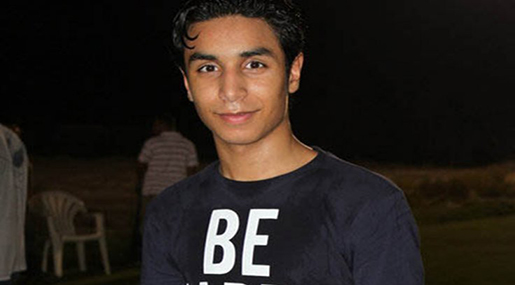 Protester Ali Nimr was 17 when he was arrested and is now condemned to death by beheading and crucifixion