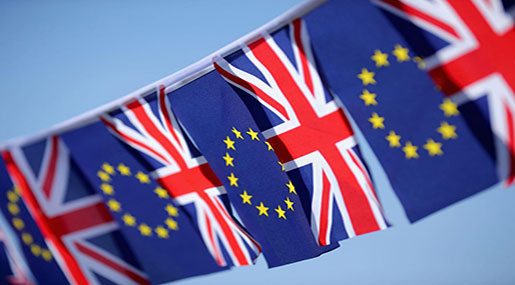 Britain and EU Flags