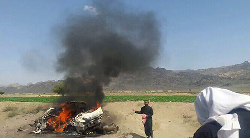 Afghanistan's Taliban leader Mullah Mansour's vehicle targeted by a US drone strike