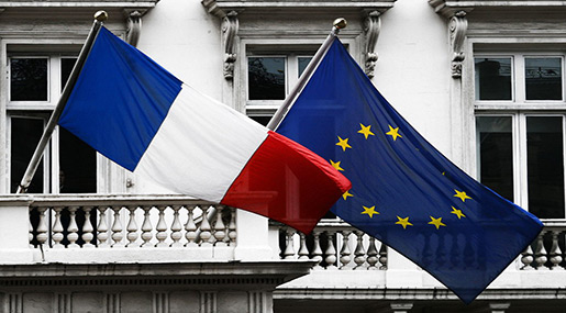 French and EU flags