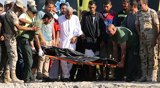 migrant body after fishing boat capsizes