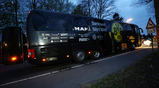 Blasts in Germany Hit Borussia Dortmund Soccer Team's Bus, Player Hurt Blasts in Germany Hit Borussia Dortmund Soccer Team’s Bus, Player Hurt