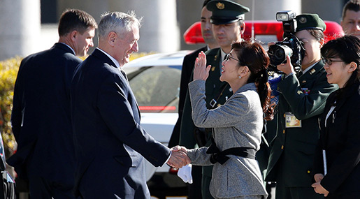 Japan's Defense Minister Tomomi Inada and US War Secretary Jim Mattis 