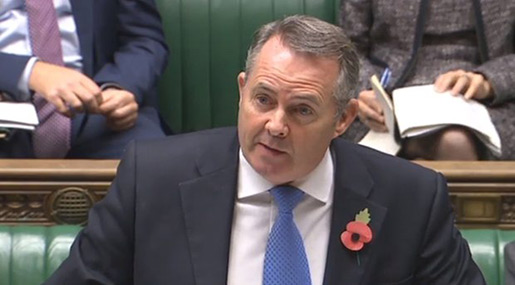 Liam Fox, secretary of state for international trade, in consultation with the Foreign Office, Ministry of Defense and Department for International Development.
