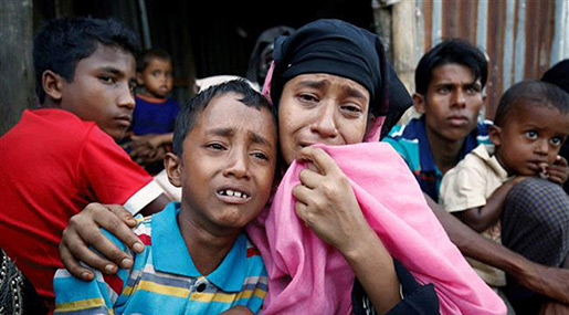 Rohingyans crying 
