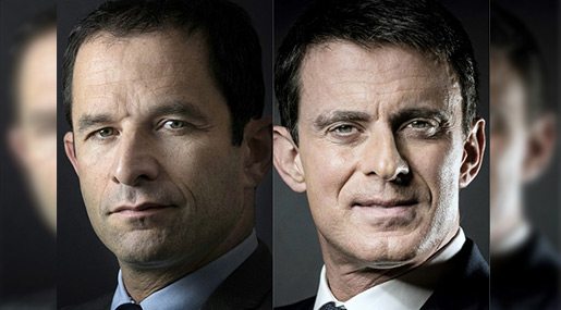 Manuel Valls, a center-leaning former prime minister and Socialist Benoit Hamon