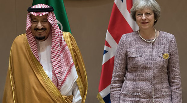 Saudi King Salman and UK PM Theresa May