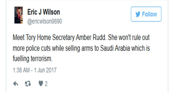 British Home Secretary under Fire for Not Apologizing UK Arms Sale to Saudi Arabia British Home Secretary under Fire for Not Apologizing UK Arms Sale to Saudi Arabia