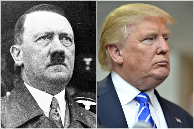 US President Donald Trump and Adolf Hitler