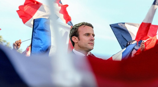 French Presidential candidate Emanuel Macron