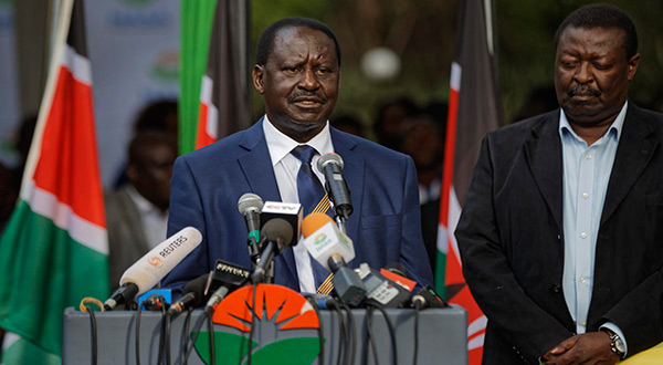 Kenya's opposition leader Raila Odinga