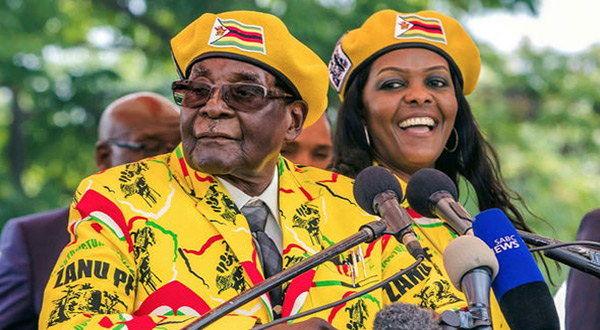Zimbabwean President Robert Mugabe and his wife Grace