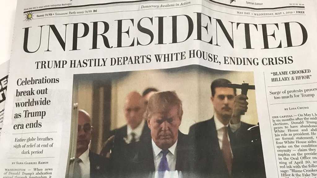 Fake WP Copies Announcing Trump’s Resignation Handed Out In Washington, DC