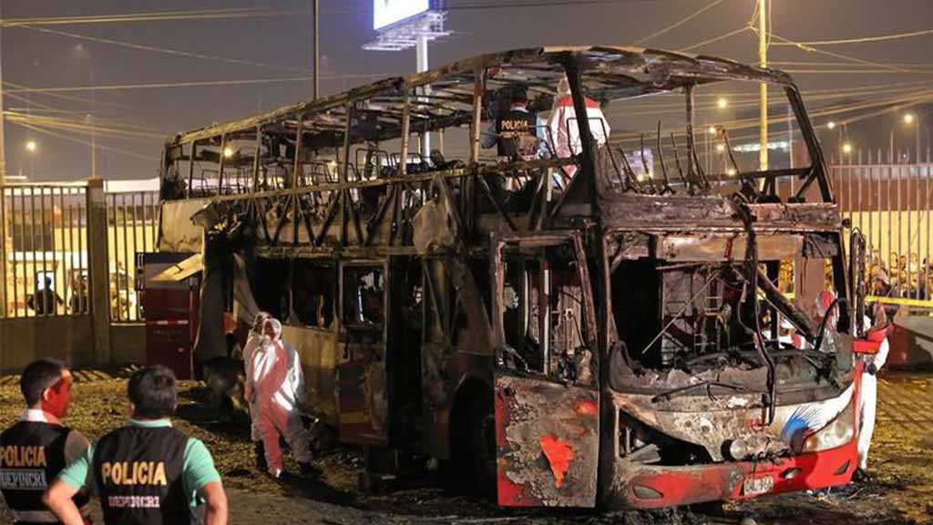Peru Bus Fire: At Least 20 killed, 8 Injured at Banned Bus Stop