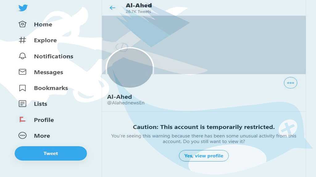 Twitter Suspends Al-Ahed News English Account while Covering Sayyed Nasrallah’s Speech