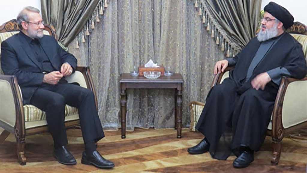 Sayyed Nasrallah Receives Larijani, Discusses with Him Latest Regional Developments