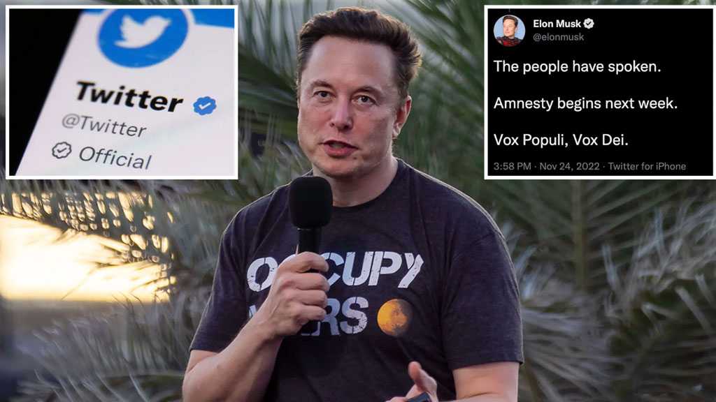 Musk Says Twitter to Grant ’Amnesty’ for Suspended Accounts