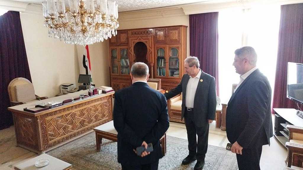 Mikdad Visits Syrian Embassy HQ in Riyadh, Inspects Preparations for Its Reopening