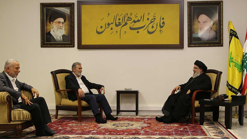 Sayyed Nasrallah Receives SG of the Palestinian Islamic Jihad Movement Ziad Nakhala